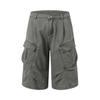 XBRO American Retro Pleated Summer Scimitar Loose Shorts Cargo Pants Cropped Pants Multi-pocket Men's and Women's Wide-leg Pants