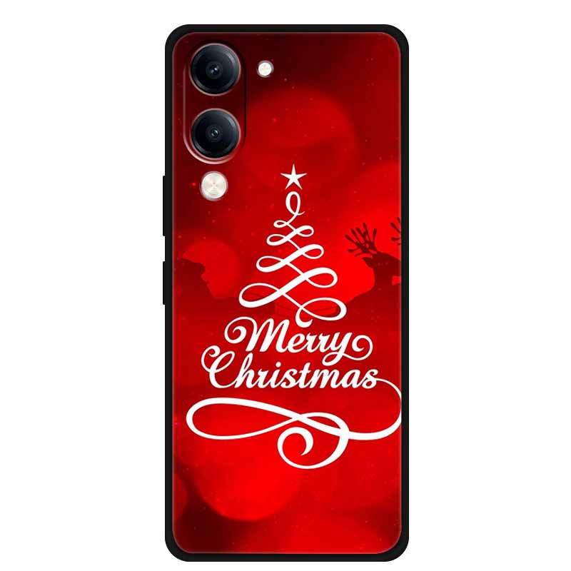 Christmas Case For Vivo Y04 Y04S Y37C Soft Silicone Phone Cover Funda For Vivo Y 04 04S 37C Black TPU Protective Bumper Casing