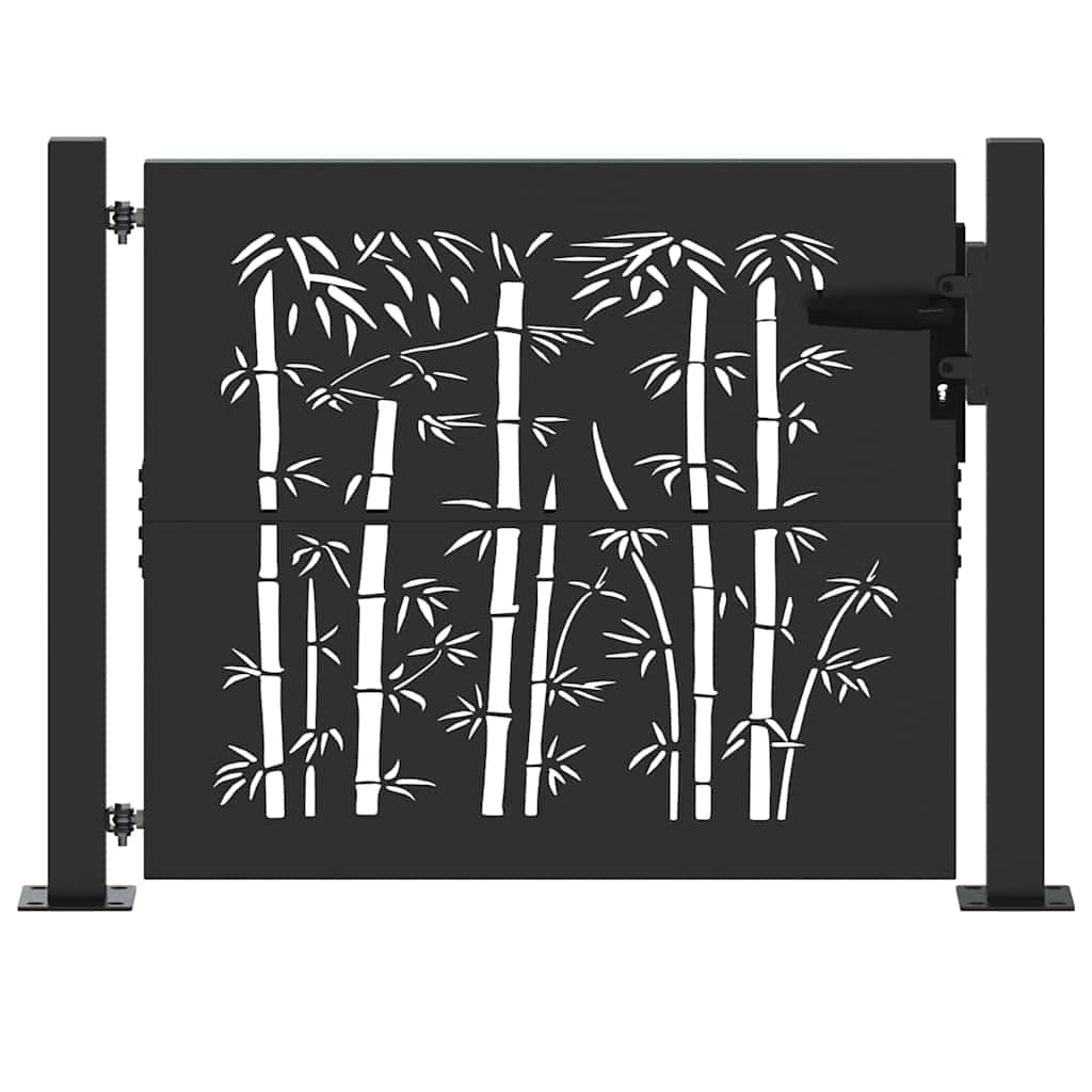 Garden Gate Black 110 X 105 Cm Powder Coated Steel