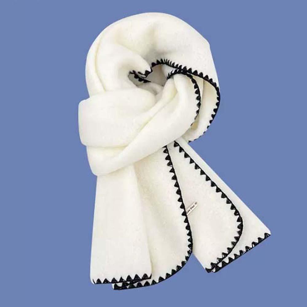 Solid Color Lock Edge Winter Scarf Soft Women Warmer Scarf Long Thickened Neckscarf  Christmas