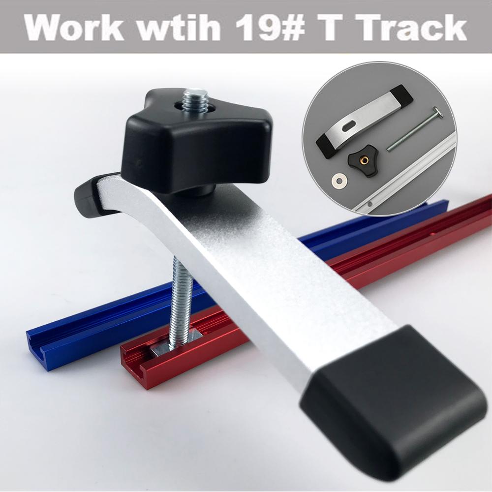 Woodworking T Track Slider M8 T Screw M8 Nut Saw Table Acting Hold Down Clamp for T-Slot T-Track Woodworking DIY Tools
