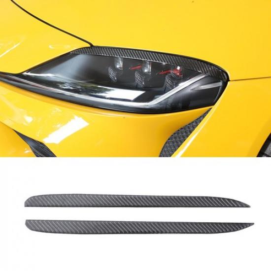 Soft Carbon Fiber Front Headlight Eyebrow Trim Sticker For Toyota Supra A90 19+