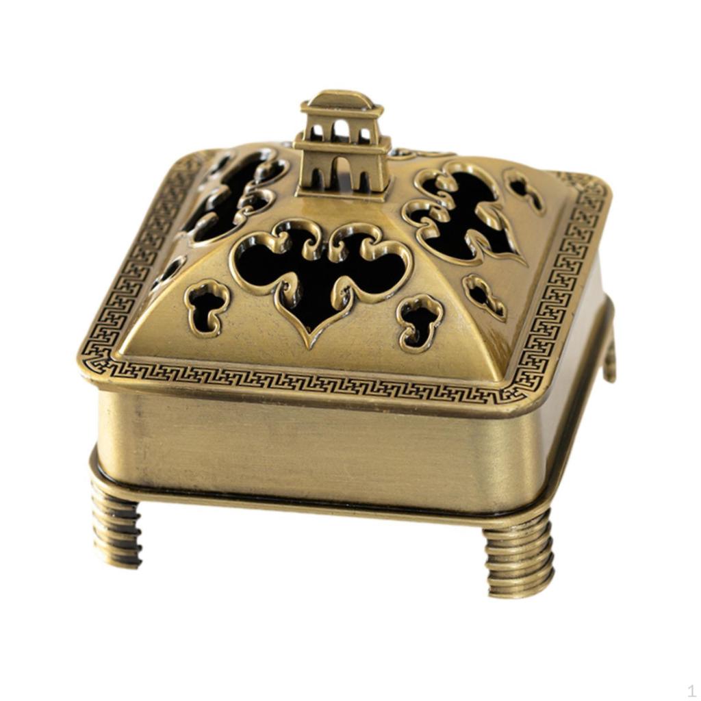 Burner Holder Chinese Ornament Censer Hollow Design for Office Living Room Bookshelf Bedroom