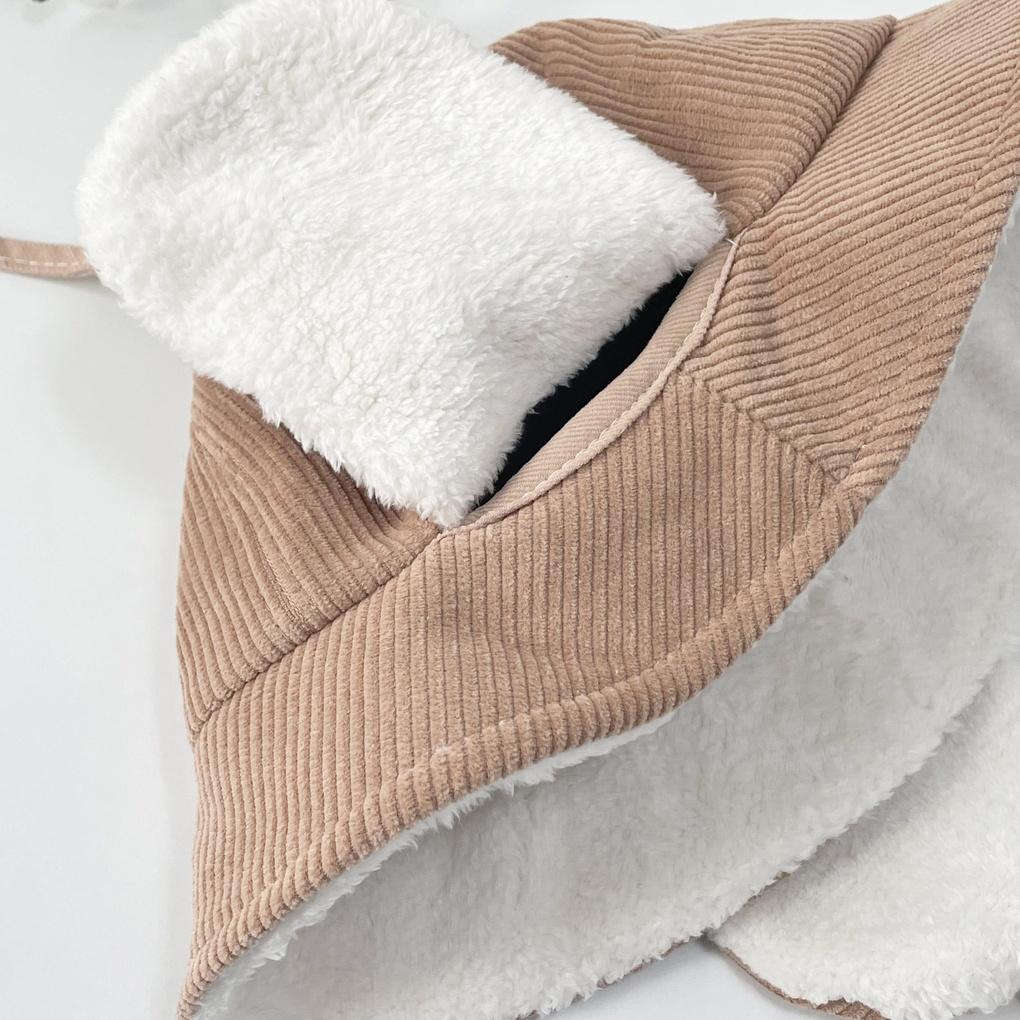 Women's and Men's Corduroy Earflap Skill Bucket Hat