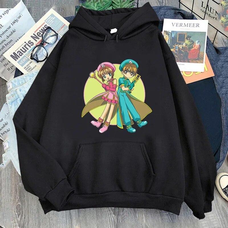 

Толстовки с принтом «Сакура и Сяоран» в стиле аниме Cardcaptor Sakura, толстовки свободного кроя в стиле хип-хоп, уличная одежда в стиле Харадзюку, толстовки, одежда унисекс