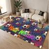 Soccer Theme Soft Crystal Velvet Rug Custom Name & Text Print Non Slip Floor Rug for Bedroom Living Room
