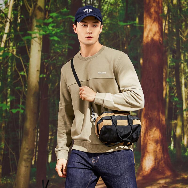 Tuoluzhe Men s 360g Spring Embroidered Crewneck Sweatshirt XL