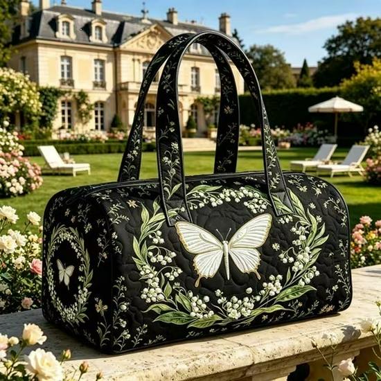 3D-Printed Quilted Cotton Women's Travel Yoga Handbag