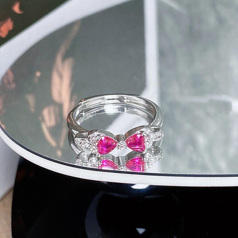 [Rymowany Cień Jedwabnego Węzła] Seria Kokard Zir*****Pierścień Pióra Pierścień Luksusowy Niszowy Prosta Osobowość Pierścień Kobieta