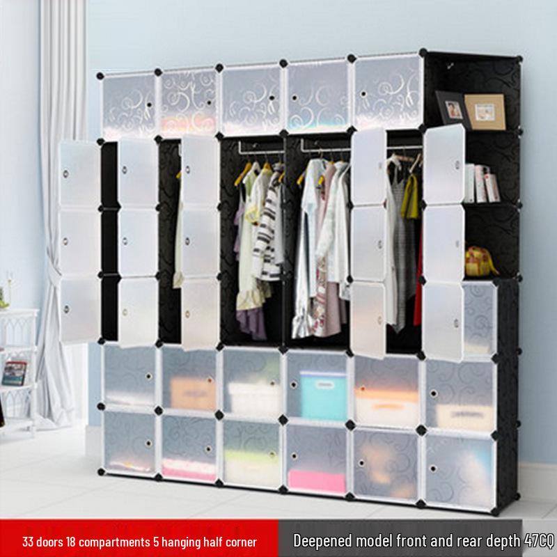 Children's Folding Resin Wardrobe: Assembled Plastic Storage Cabinet for the Living Room
