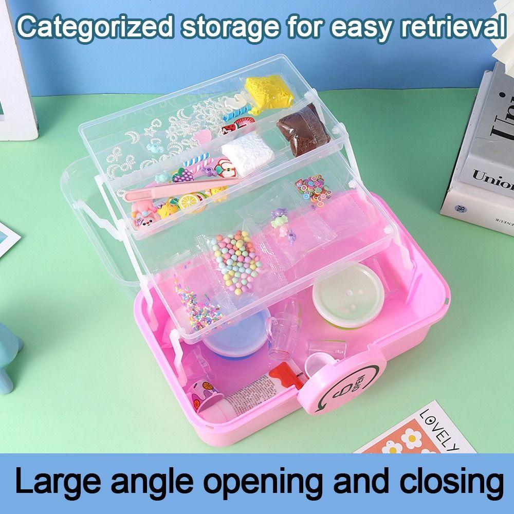 

Foldable Storage Box Three-layer Jewelry Box Multi-functional Toy Box Purple S