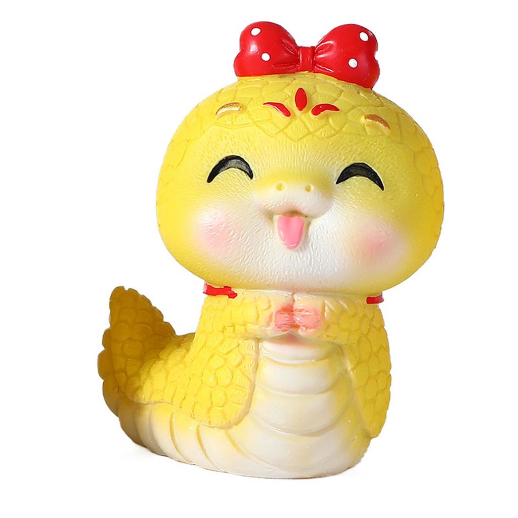 Chinese Zodiac Year Snake Figurine Home Decoration Flower Vase Snake Statues for Prosperity Resin Craft Cartoon Decors