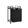 VASAGLE Laundry Basket, Laundry Hamper, Pull-Out and Removable Laundry Bag, Shelf, Metal Frame, 65L, 50 x 33 x 72 cm, Rustic Brown and Black