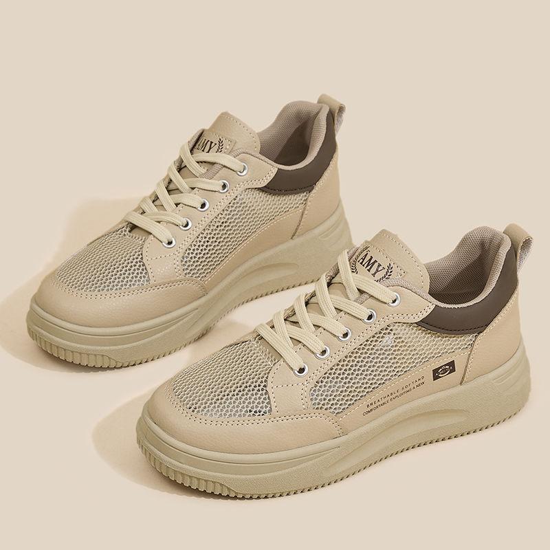 

ins sports and leisure Korean version of super soft women s summer net shoes women s breathable mesh white board shoes foreign light Internet celebr 40 хаки