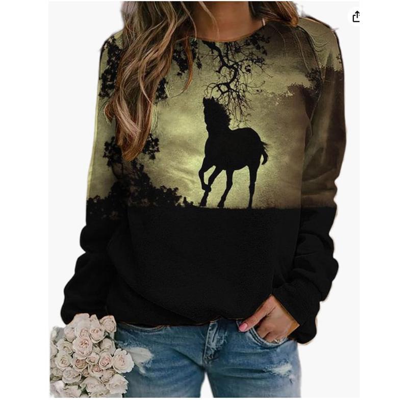 Herbst Pferde Sweatshirts Tier 3D Druck Hoodies Damen Mode Langarm Y2k Hoodie