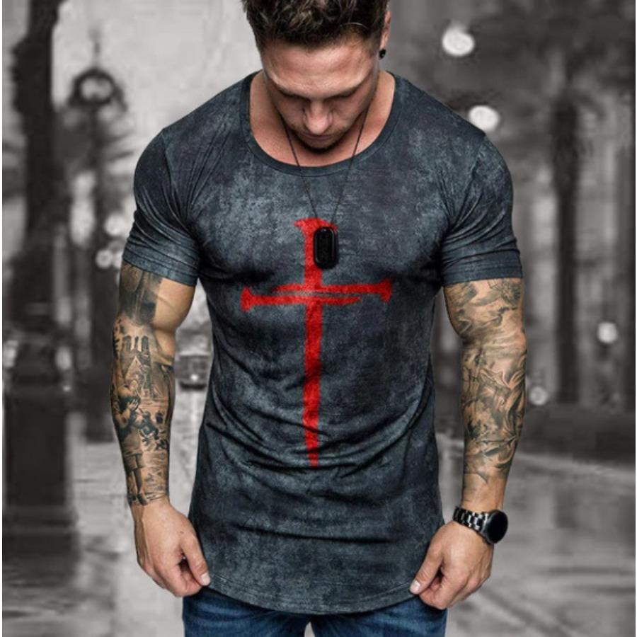 3d Print T Shirt Short Sleeve Top Men's Summer Round Neck Tees Plus Size Men Simple T Shirts