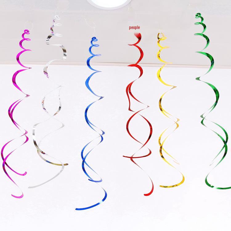 Festival & Birthday Swirl Ceiling Decorations: Hanging PVC Ornament for Windows, Corridors, and More.