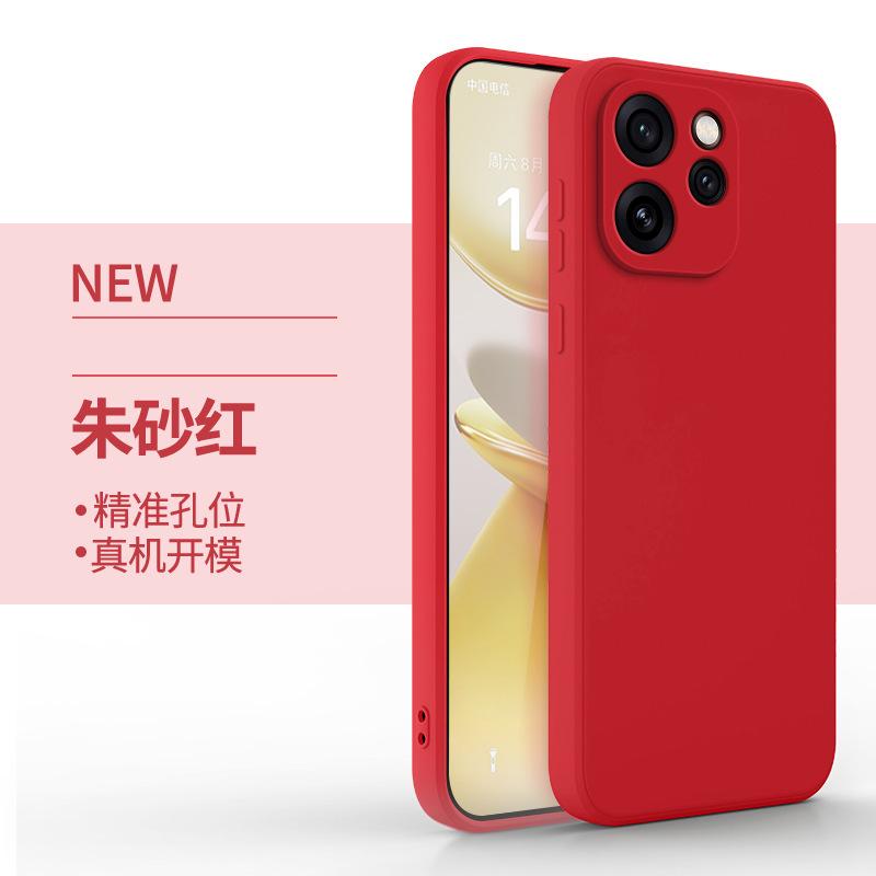 Applicable to OPPOreno11pro mobile phone case straight edge liquid silicone Reno11 anti-drop protective case advanced sense por