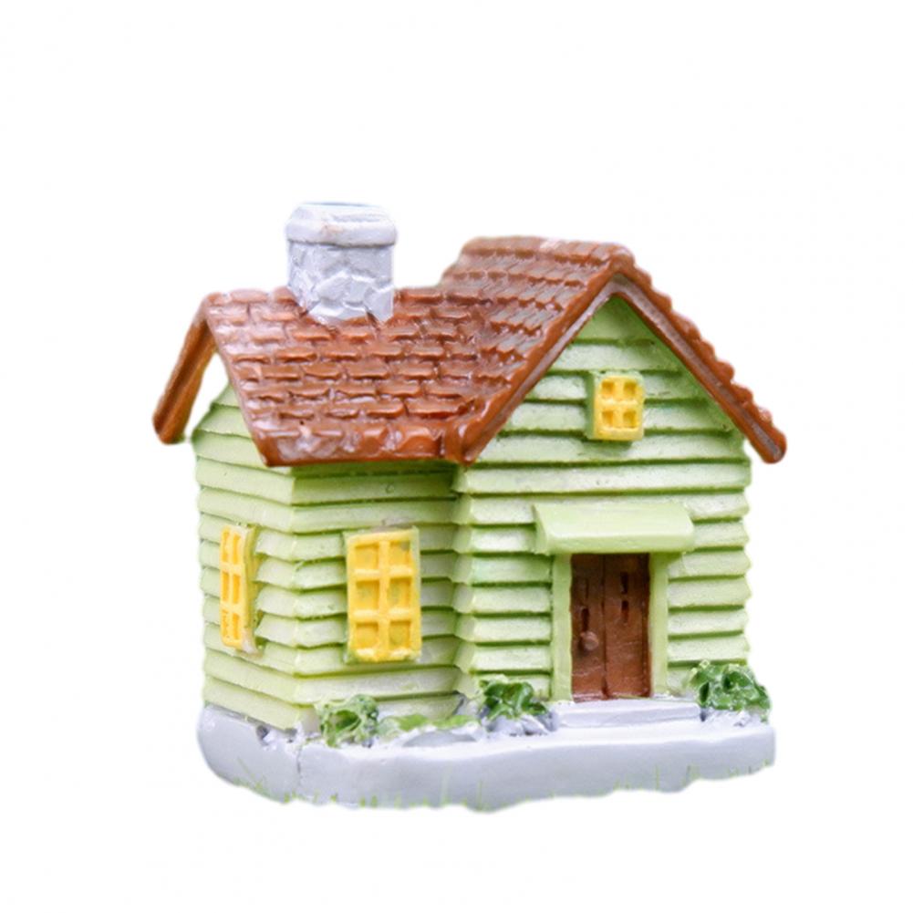 Small Space Decoration Mini House Figurine Resin Model Fairy Garden Miniature Building Moss Landscape Craft Decor for Diy Home