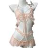 Sexy Underwear Sexy Breast Pearl Neck Three-point Lace Uniform Hip Perspective Cute Woman