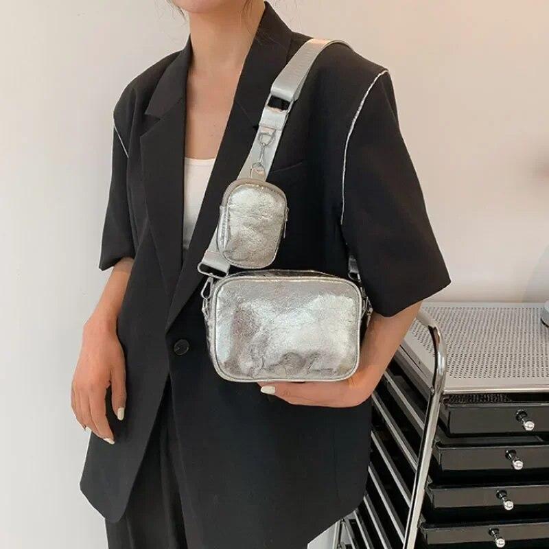 Retro Sequin Shoulder Bag New Women's Fashion Simple Messenger Tote Bag Square Bag Luxury Designer Handbag