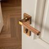 Walnut Wood Door Handle Silent Lock Indoor Safety Door Locks Universal Split Lock Bedroom Magnetic Locks Home Door Hardware