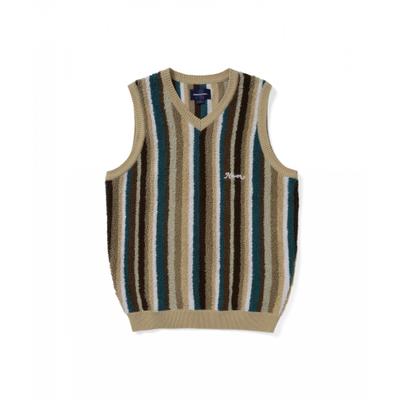 Striped Knit Vest Beige