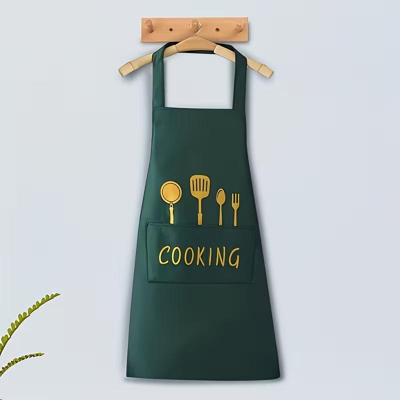 Multifunctional Cooking Apron with Pocket Waterproof Wear Resistant Kitchen Apron for Cooking Baking Gardening Outdoor Use Adjustable Chef Apron