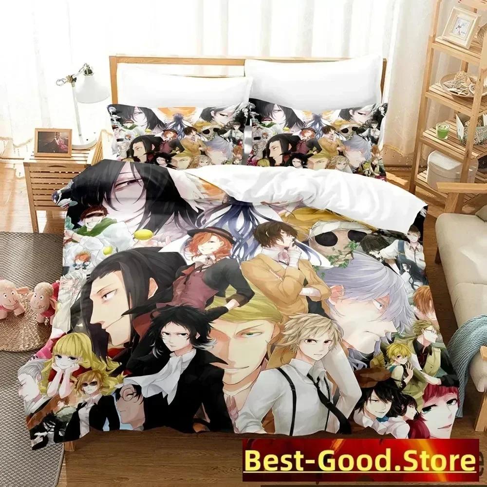 Anime Bungo Stray Dogs Bedding Set Duvet Cover Sheet Printed Bed Set Pillowcase Bed Full Queen King Size Comforter Bedroom