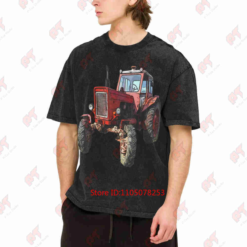 Belarus Tractor MTS 50 Vintage Washed Tee Pure Cotton T-Shirt