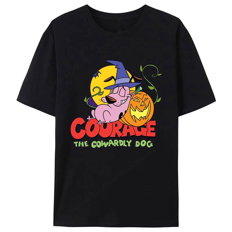 Courage The Cowardly Dog Animated Movie Promo Nerd T Shirt 2025 Summer New Arrival for Kids Gifts Clothes Camisa Creativity Tee