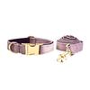 Lavender Plush Dog Collar & Leash In Deep Purple and Pink