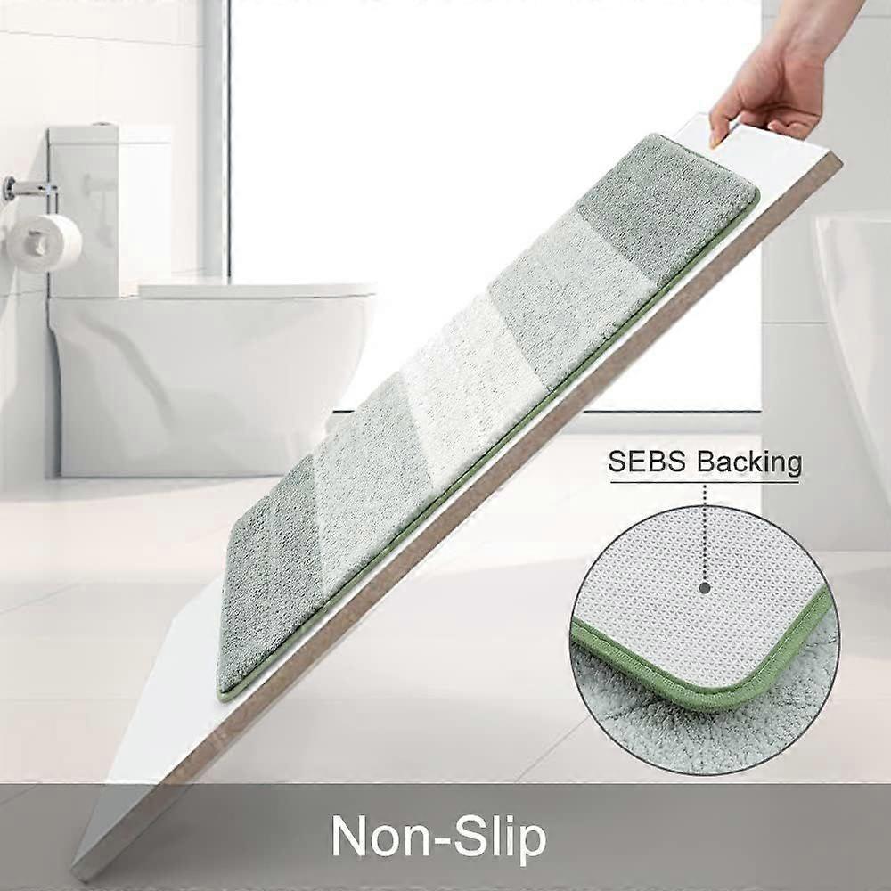 Ombre Bath Mat Bathroom Rugs, Non Slip Ultra Soft and Water Absorbent Bath Carpet Machine Washable Quick Dry Bedroom Door Mat Living Room Rug Green 17