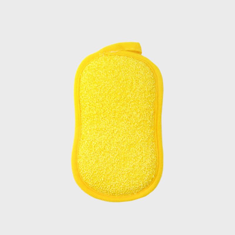 4pcs Double-sided Bamboo Fiber Dishwashing Sponge Scrubbing Dishwashing Pot Artifact Hotel Kitchen Cleaning Supplies Scouring Cloth Magic Wipe