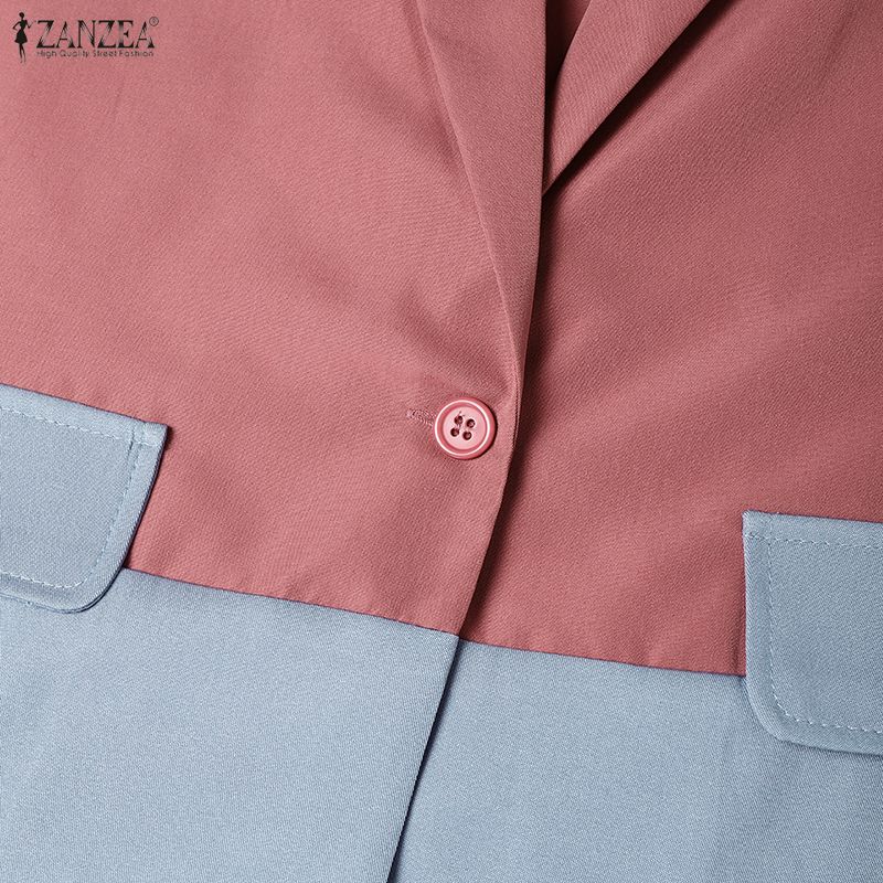 ZANZEA Cárdigan Blazer Casual de Manga Larga con Solapa de Pico para Mujer