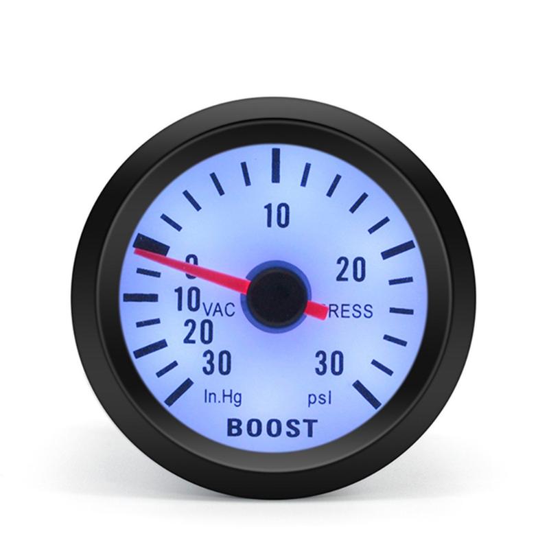 

Round 52Mm Blue Backlight Car Turbo Boost Gauge Turbin -30~30 Psi -1~2 Bar Pointer Clock Vacuums Instrument Meter Digit Gaug чёрный
