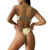 Dam axelbandslös Patchwork Tvådelad Bikini Set Split Triangle Baddräkt Badkläder
