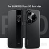 Original Sulada Carbon Fiber Pattern Leather For Magsafe Case For Huawei Pua 90 Pro Max Business Window View Flip Cover