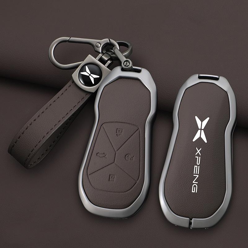 Zinc Alloy Leather Car Key Fob Cover Case for Xpeng Xpeng G6 P5 P7 G9 G3i P7i Key Case Car Remote Key Case Case