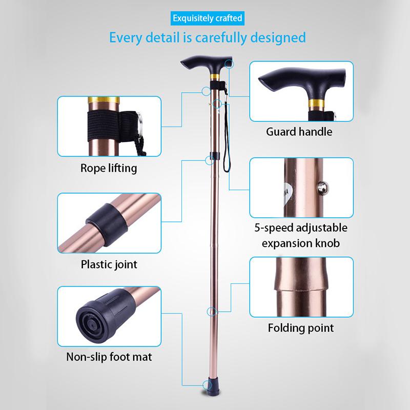 Regulowana Laska 2-sekcyjna Stabilna Antypoślizgowa Kula dla Starszych Wspinaczka Górska Laska Turystyczna