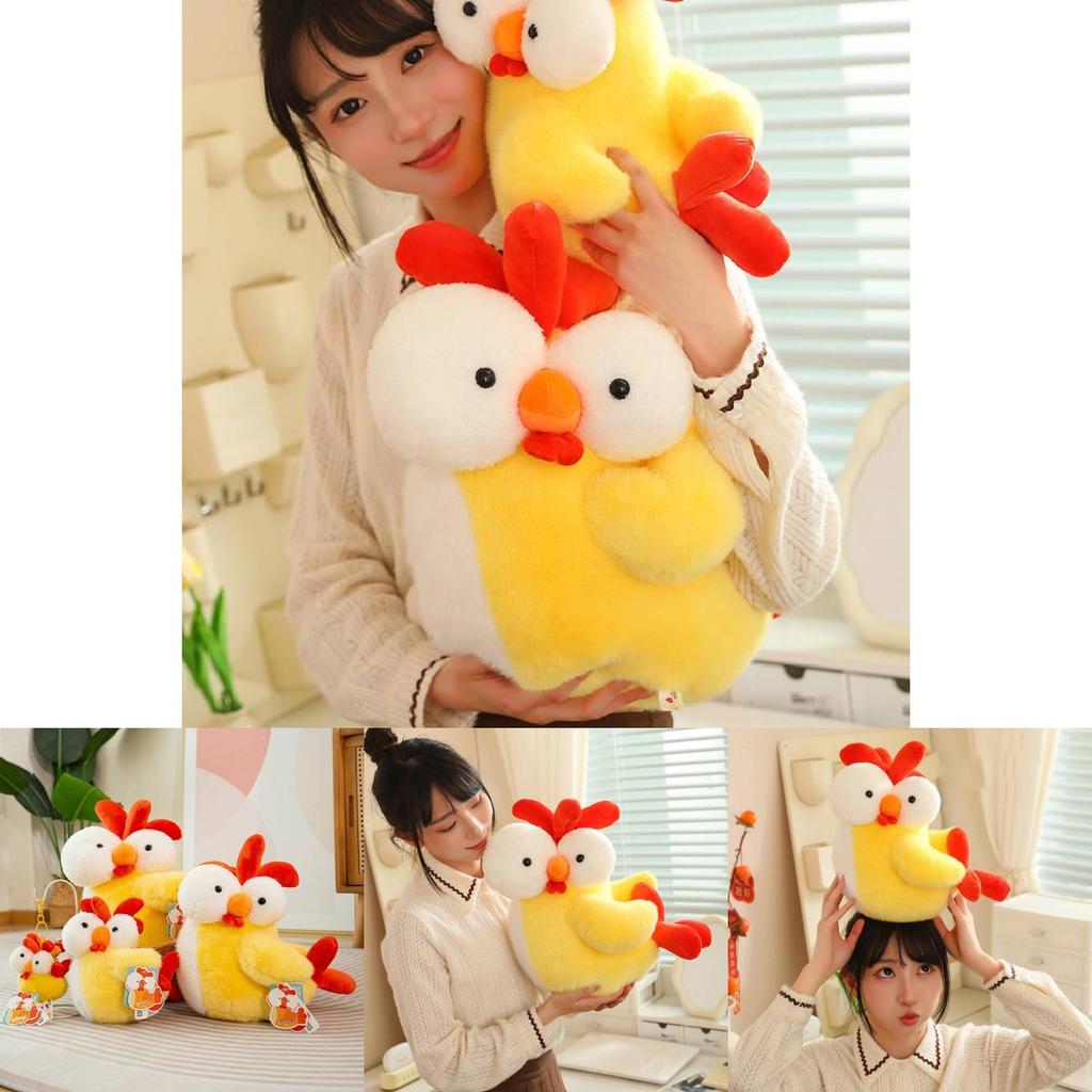 Entzückendes Cartoon-Huhn Plüschtier Kuschelpartner für Kinder Geburtstagsgeschenk Weich und lustig