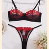 New Pattern Sexy Mesh Embroidery Perspective Underwear Set Women's Underwear Bra Underwear Set