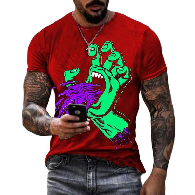 Fashion New Funny Terror Monster's Hand graphic t shirts Men Summer Casual Personality Hip Hop Street Style harajuku O-neck Tees