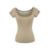 Crew neck short-sleeved T-shirt women's summer new American Spice Girl style solid color slim-fitting and thin bottom top
