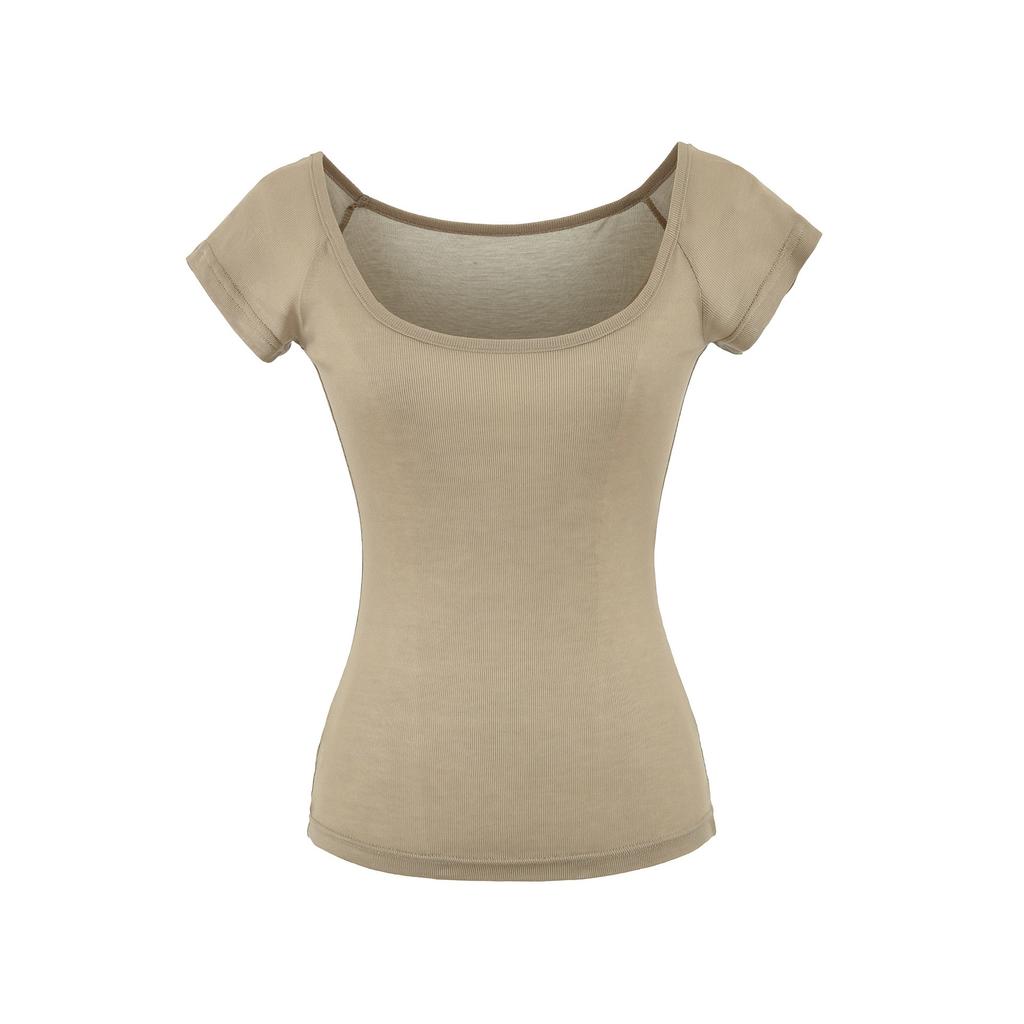 Crew neck short-sleeved T-shirt women's summer new American Spice Girl style solid color slim-fitting and thin bottom top