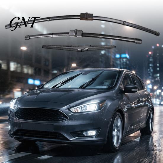 Weather Resistant Wiper Blades 3Pcs/Set Car Kit for Ford Focus 2005-2011, 26/17/14-inch Front Durable Windshield Wipers Rear Kit, Auto Replacement