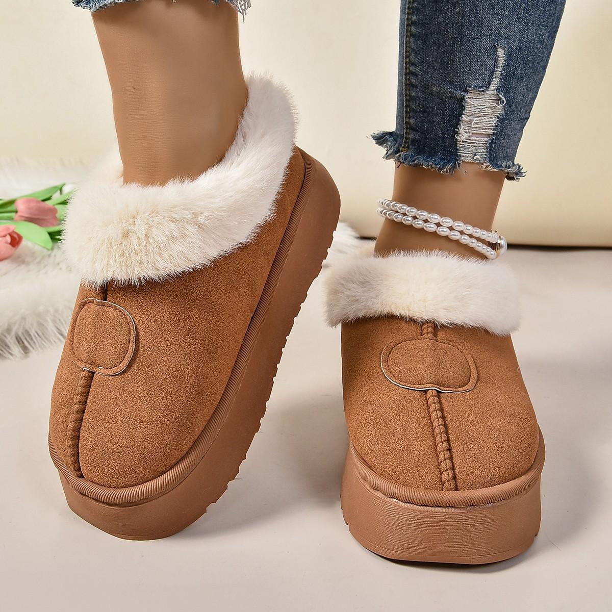 

Mao Mao mouth snow boots women s new thick-soled short tube thickened one-pedal lazy cotton shoes in autumn and winter of 2024 41