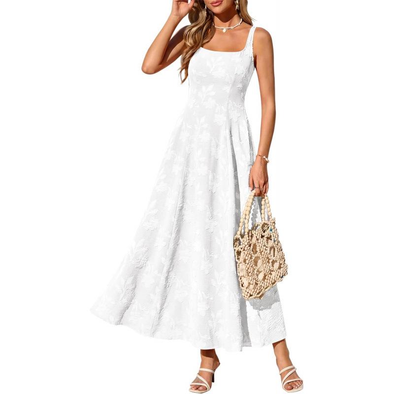Spice Girl Style 2026 Summer Casual Premium Versatile Loose Lazy Sleeveless Square Neck Dress