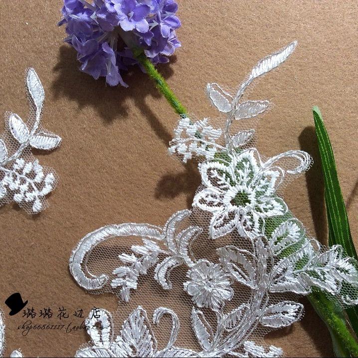 Lace Lace To Flower Silver Thread, Bridal Wedding Dress Veil Clothing Flower Diy Handmade Material Head Jewelry Accessories