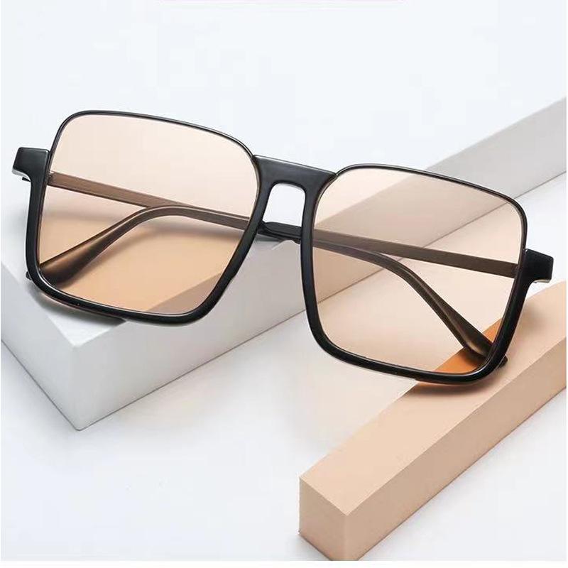Inverted Sunglasses Women'S Retro Personality Half-Frame Square Sunglasses Star Glasses Men